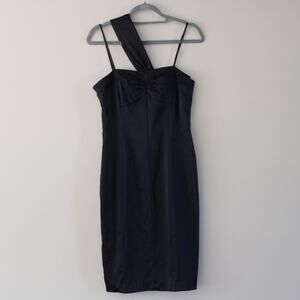 NWT David Meister Blue Sash Strap Short Party‎ Evening Guest Dress Mini Satin 4